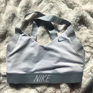 White Nike sports bra